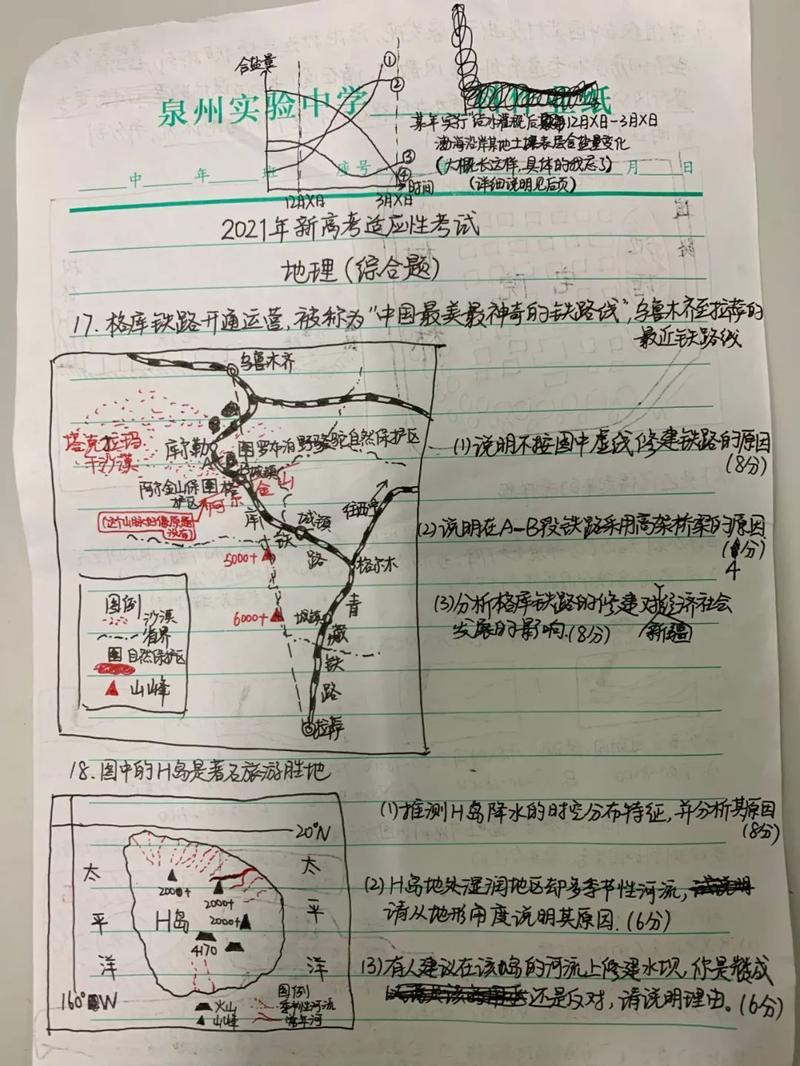 神还原 福建一学生手绘新高考适应性考试地理卷 东南网日本频道